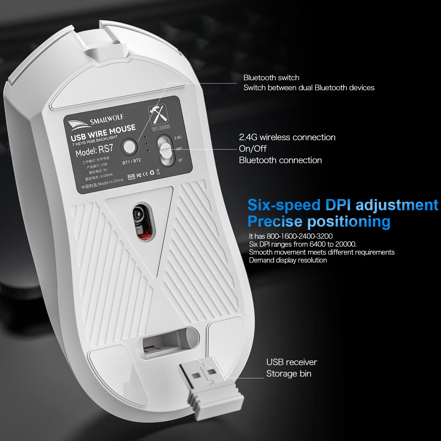 SMAILWOLF RS7 Mouse Gaming Blu - Esports Gaming Business ulasan dan harga