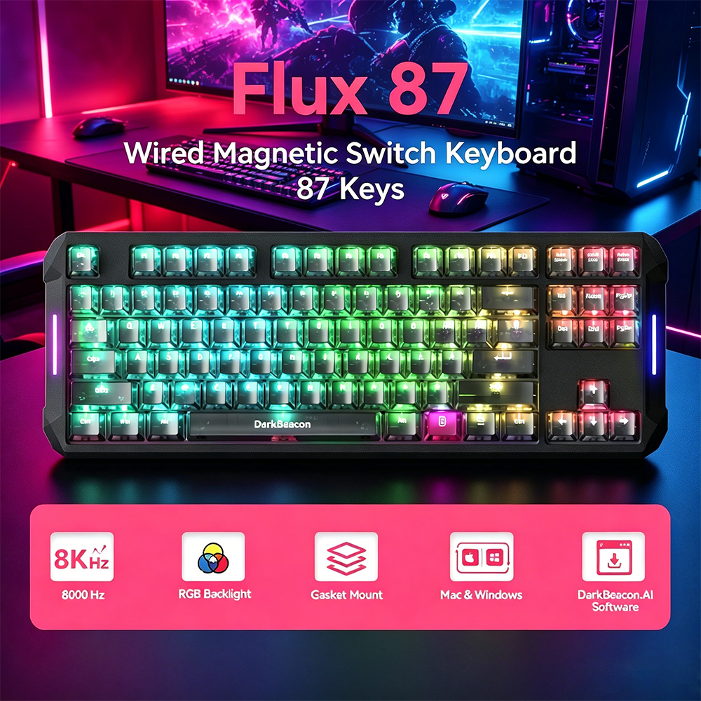 DarkBeacon Flux 87 Hall Effect - Esports Gaming Business ulasan dan harga